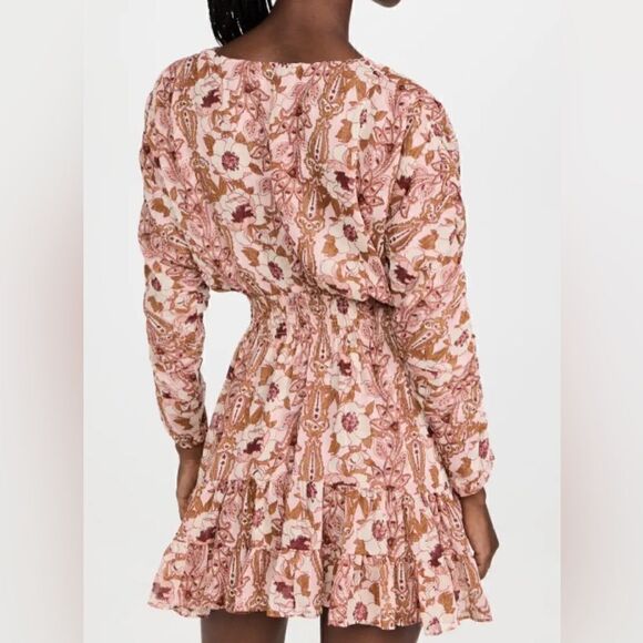 MISA Chiara San Lorenzo Flora Print Long Sleeve V-Neck Mini Dress XS $ 330.00 - Picture 2 of 8